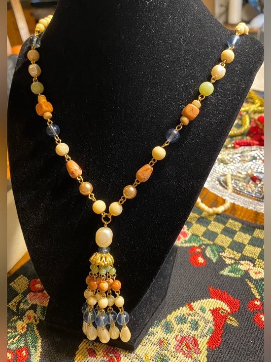 Liz Claiborne Silver Tone Faux Pearl Station Necklace Adjustable 16-19" - View 17