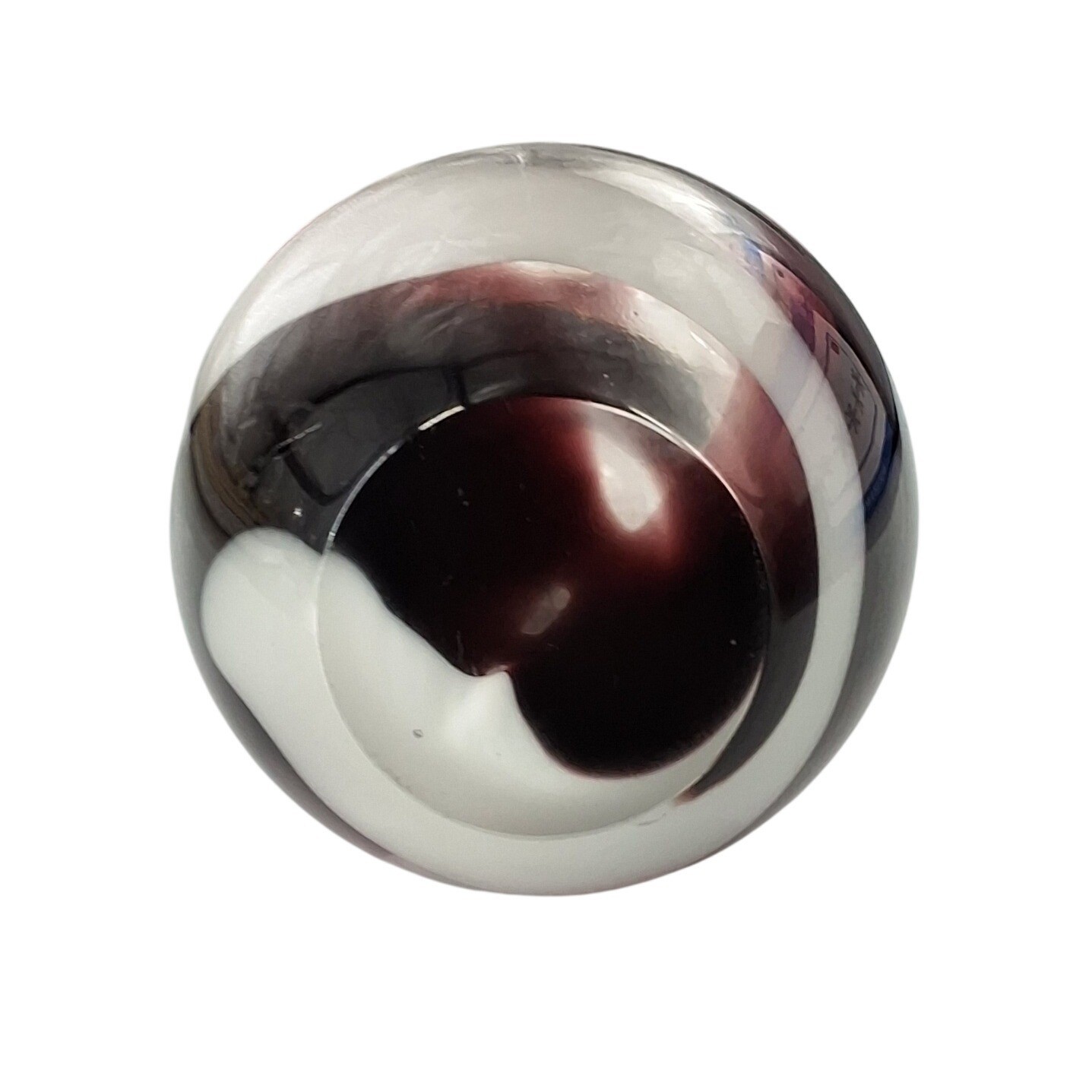 Vintage Art Glass Bud Vase Purple White Swirl Teardrop Sommerso Style 6.25"