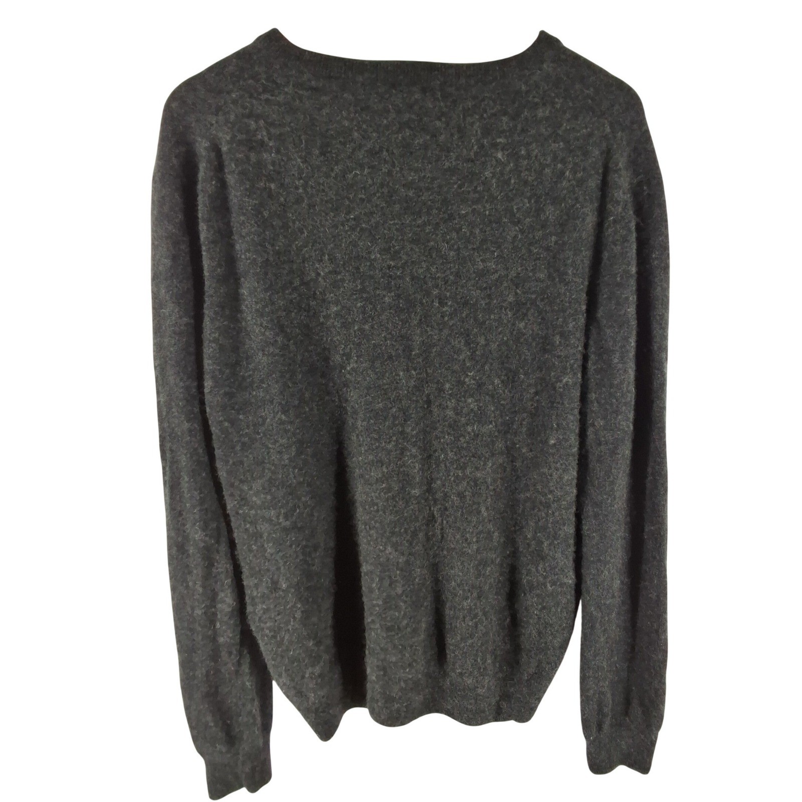 Mantovani Studio Mens XL Charcoal Gray 100% Cashmere V-Neck Sweater Italy - View 5