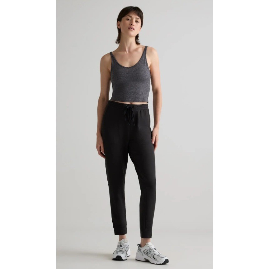 Quince SuperSoft Fleece Pants Black Tencel Modal Joggers STIEC01 Womens Small