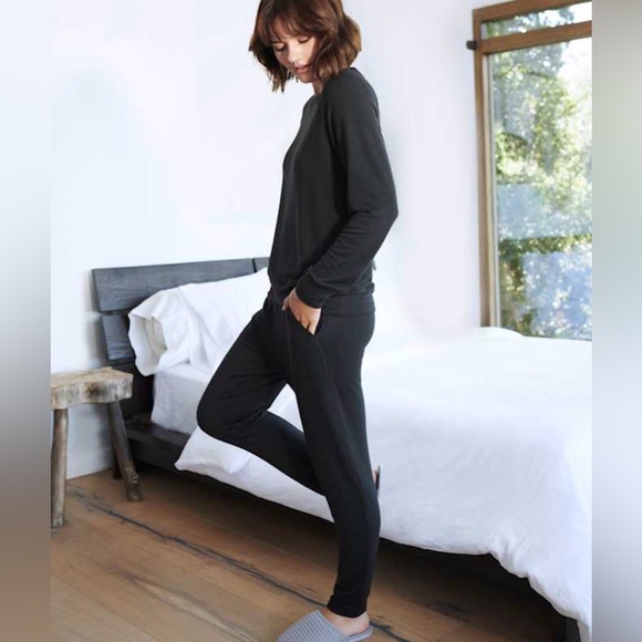 Quince SuperSoft Fleece Pants Black Tencel Modal Joggers STIEC01 Womens Small - View 22