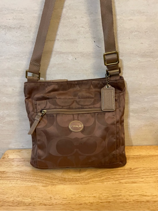 Coach New York Nylon Getaway Crossbody Bag Pink Red Floral Adjustable Strap - View 23