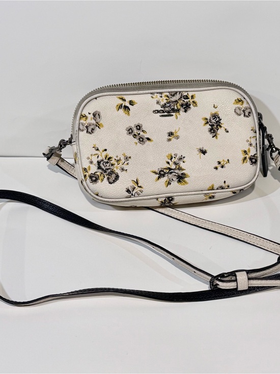 Coach New York Nylon Getaway Crossbody Bag Pink Red Floral Adjustable Strap - View 26