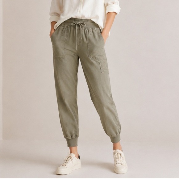 Quince SuperSoft Fleece Wide Leg Pants Navy Blue Tencel Modal Blend Medium - View 15