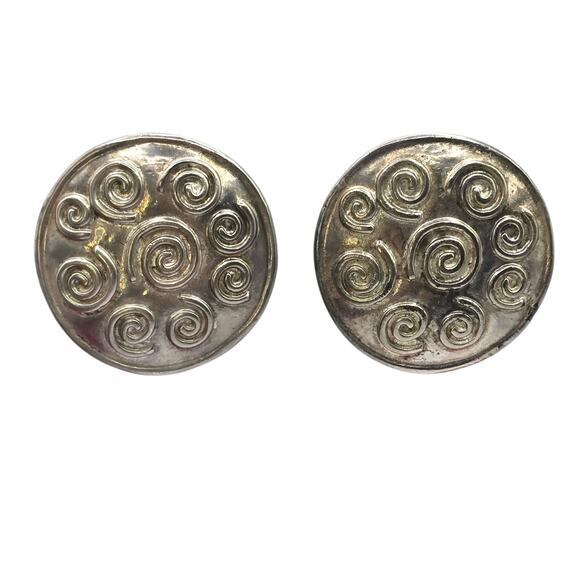 Vintage Blue Cat's Eye Oval Stud Earrings Silver Tone Luminous Chatoyant - View 18