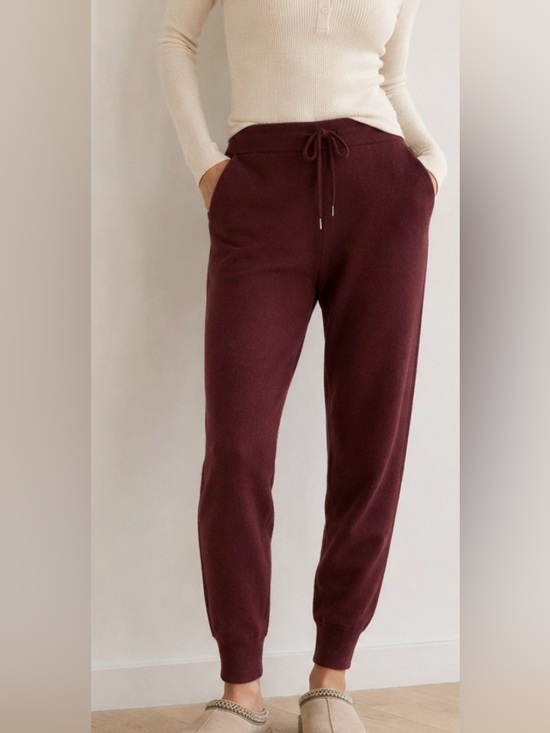 Quince Flowknit Mid-Rise Jogger Black Recycled Polyester Spandex ZJGS01 Womens S - View 7