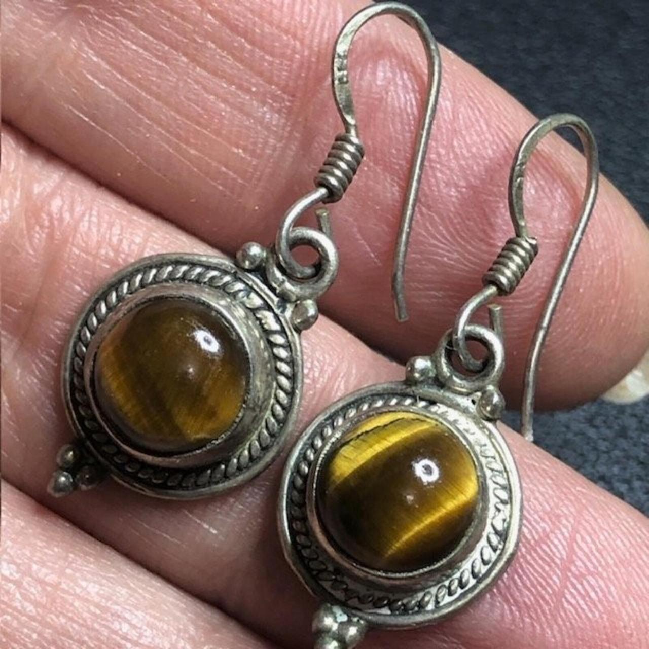 Vintage Carla Sterling Silver Shell Door Knocker Post Earrings 1 Inch - View 6