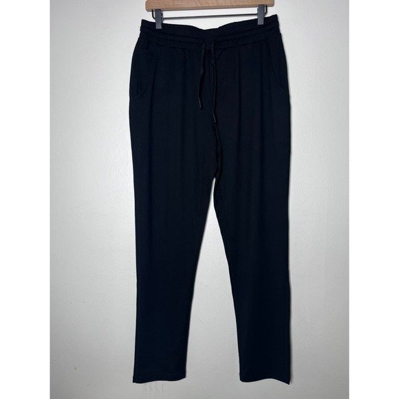 Quince Flowknit Mid-Rise Jogger Black Recycled Polyester Spandex ZJGS01 Womens S - View 8