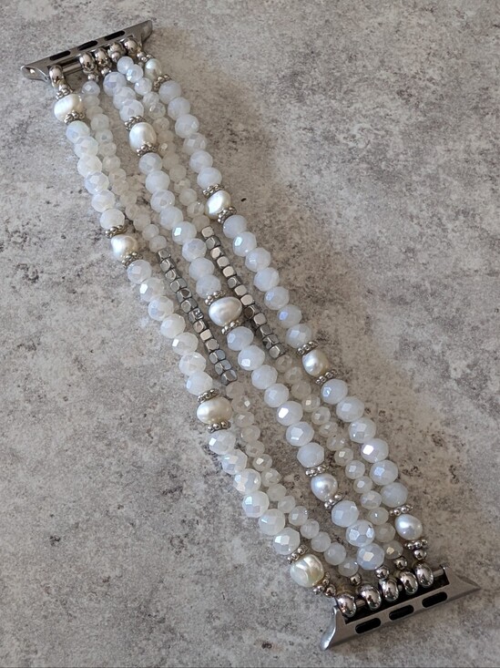 Lustrous Lavender Grey Freshwater Pearl Stretch Beaded Bracelet - View 15