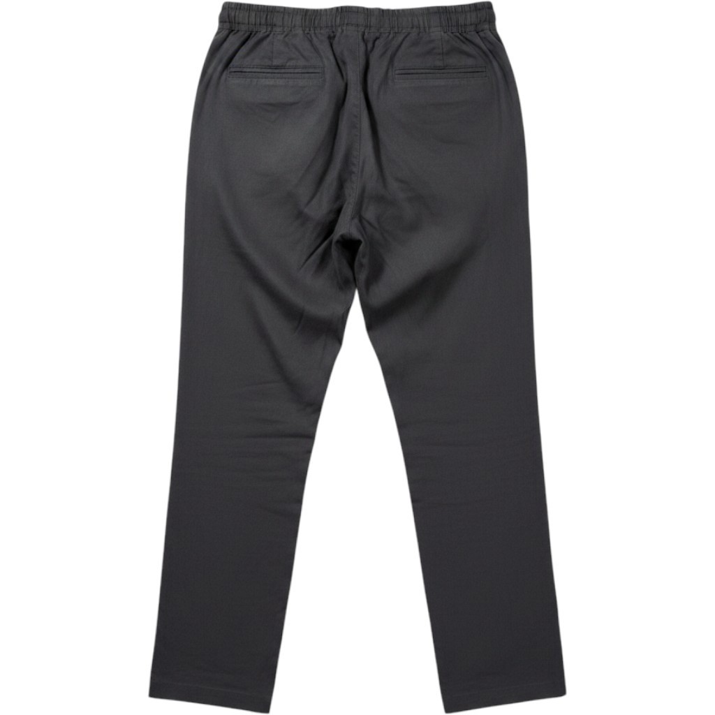 Quince Organic Cotton Linen Straight Leg Pants Charcoal Grey Drawstring Small - View 8
