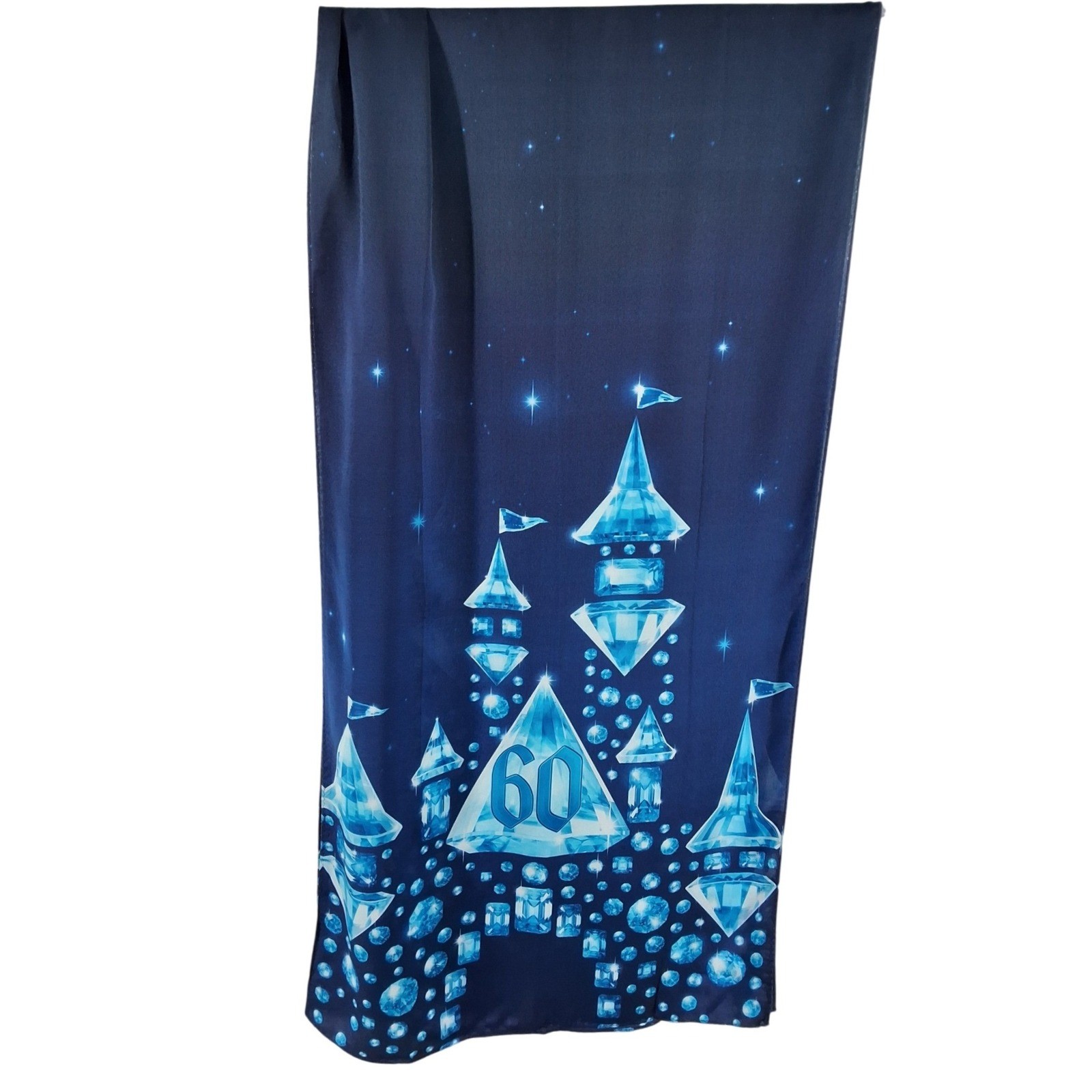 Disney Parks 60th Anniversary Diamond Celebration Silk Scarf Navy Blue