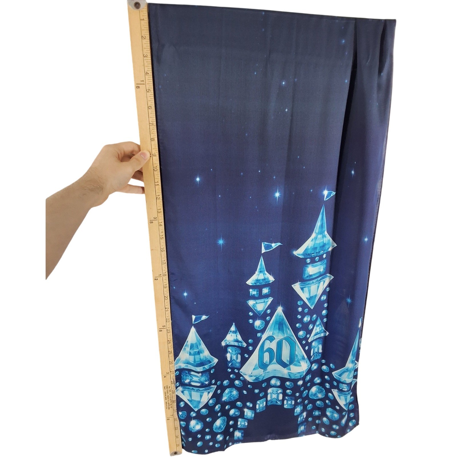 Disney Parks 60th Anniversary Diamond Celebration Silk Scarf Navy Blue - View 4