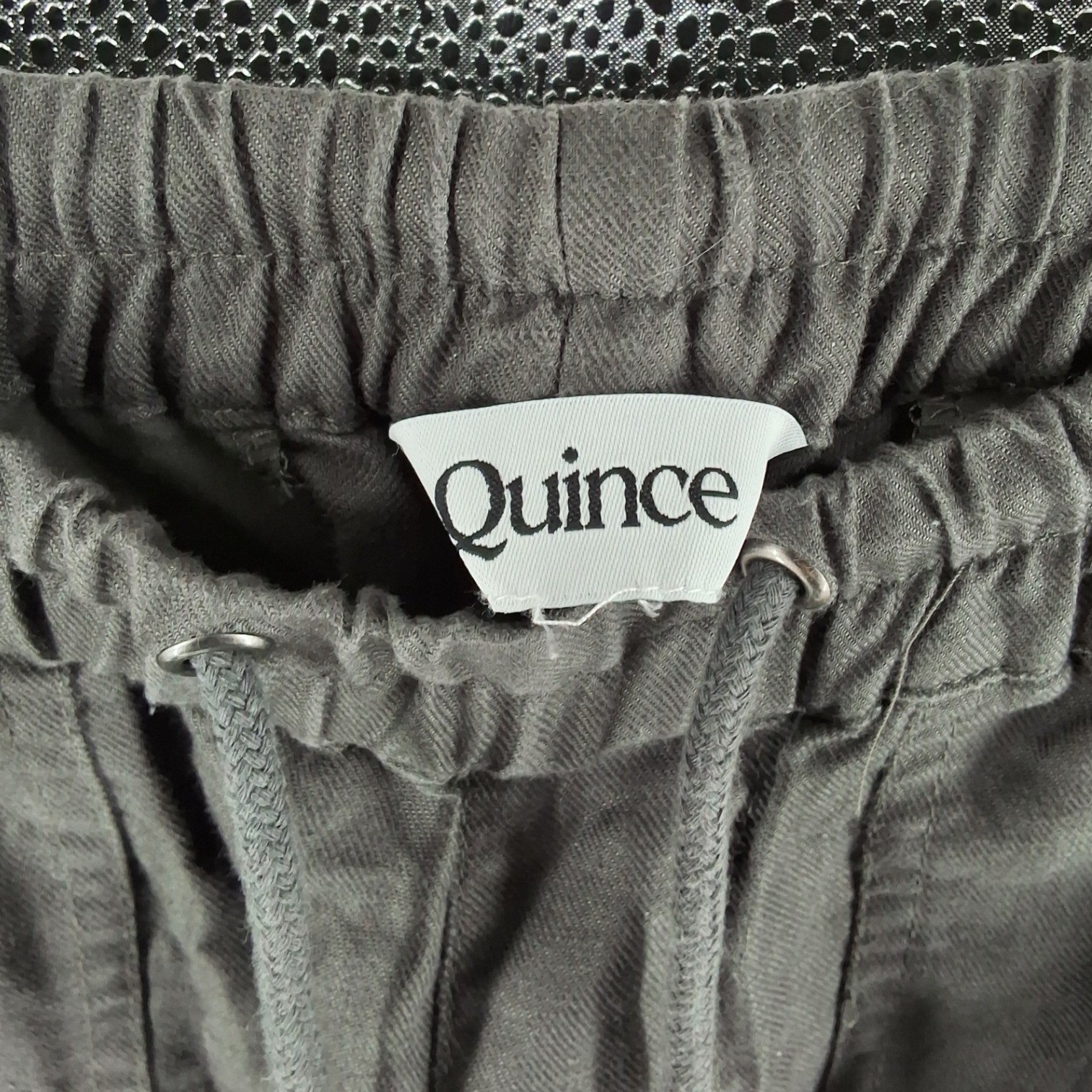 Quince Cotton Linen Twill Straight Leg Pants Charcoal Grey Size S