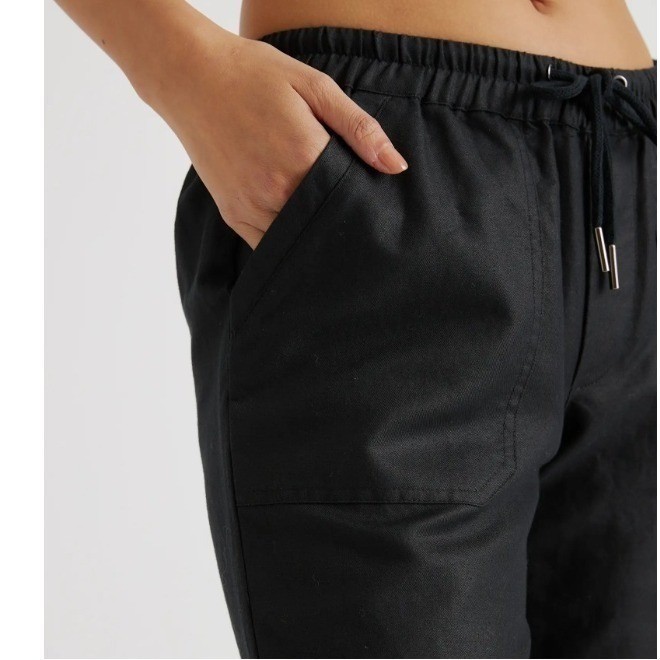 Quince Cotton Linen Twill Straight Leg Pants Charcoal Grey Size S - View 3