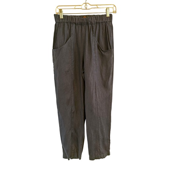 Quince Cotton Linen Twill Straight Leg Pants Charcoal Grey Size S - View 11