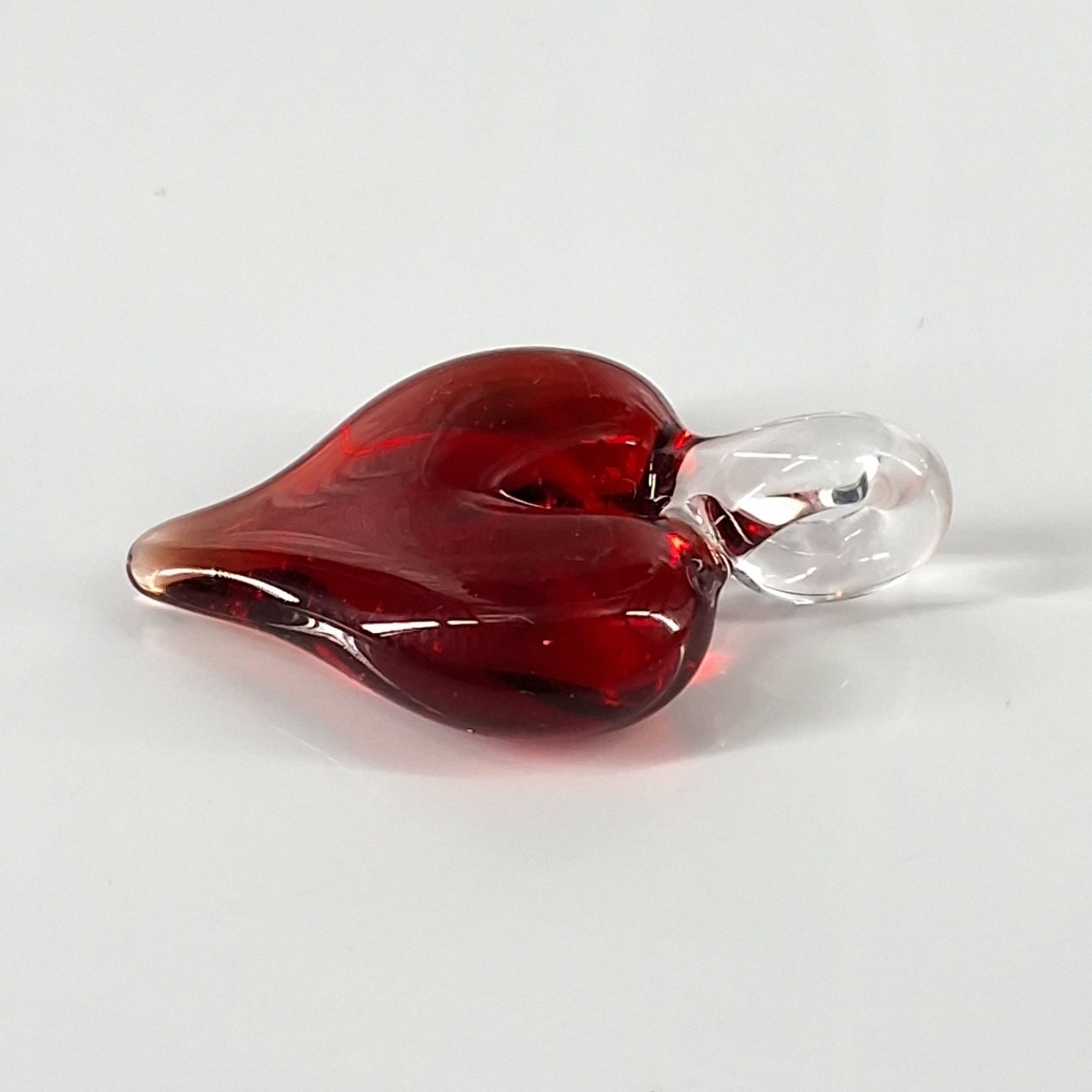 Ruby Red Lampwork Glass Heart Pendant and Drop Earrings Jewelry Set Artisan - View 6