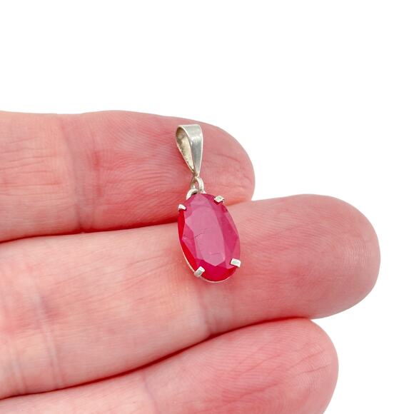 Ruby Red Lampwork Glass Heart Pendant and Drop Earrings Jewelry Set Artisan - View 15