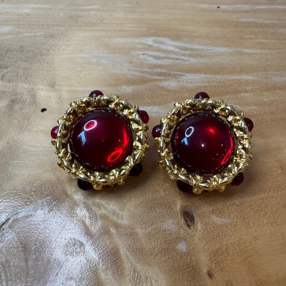 Ruby Red Lampwork Glass Heart Pendant and Drop Earrings Jewelry Set Artisan - View 18