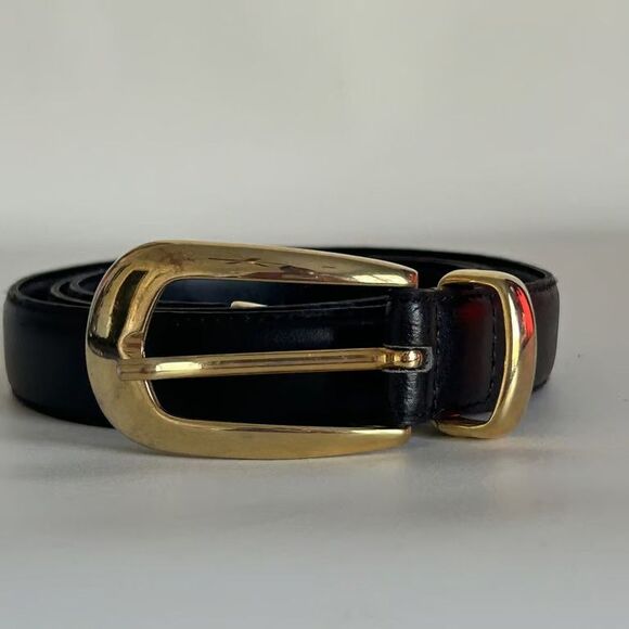 Vintage 80s Cream Goat Leather Cinch Belt Art Deco Enamel Butterfly Buckle 26.5" - View 25