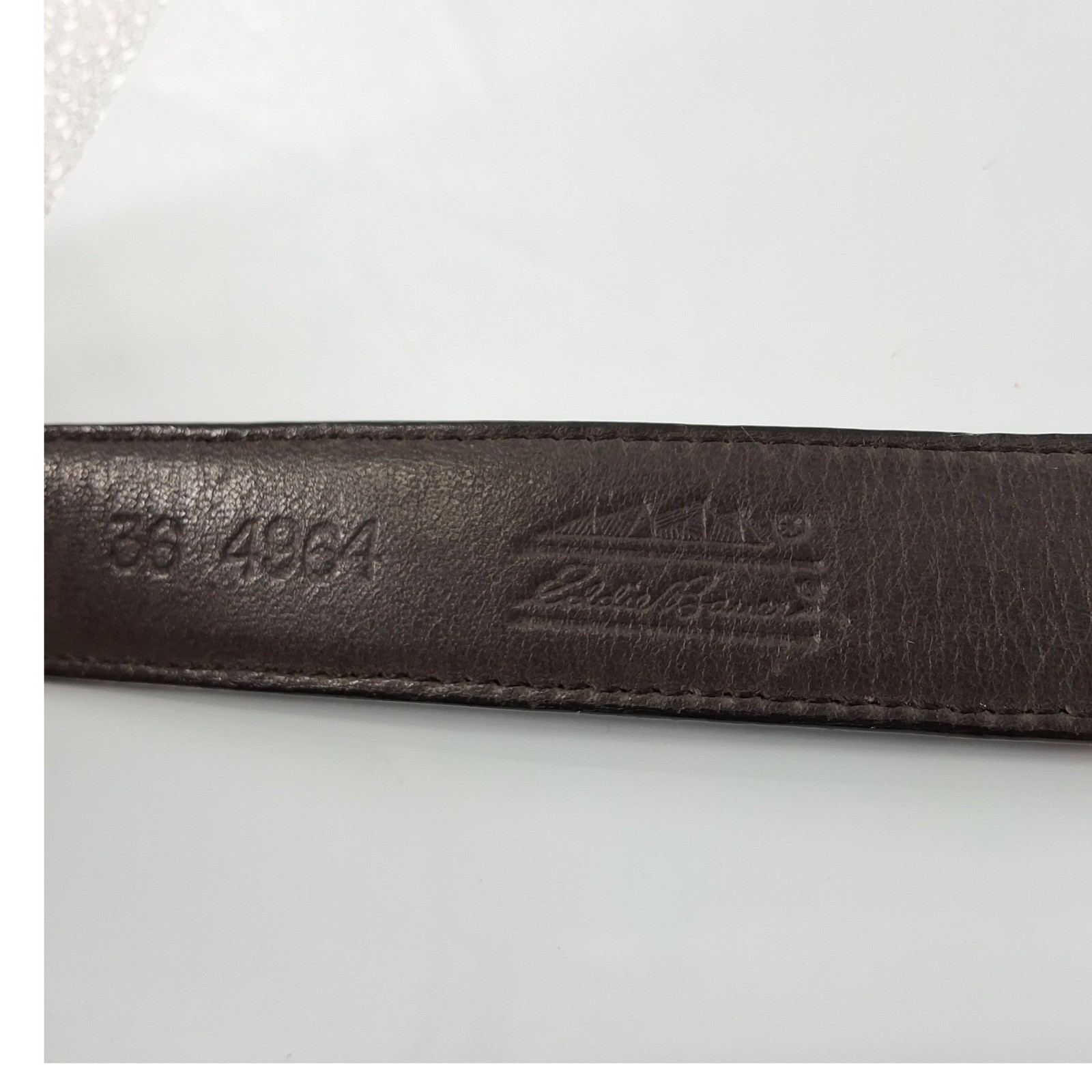 Eddie Bauer Mens Dark Brown Leather Belt Size 36 Classic Casual 4964 - View 3