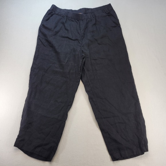 Quince Cotton Linen Twill Straight Leg Pants Charcoal Grey Size S - View 22