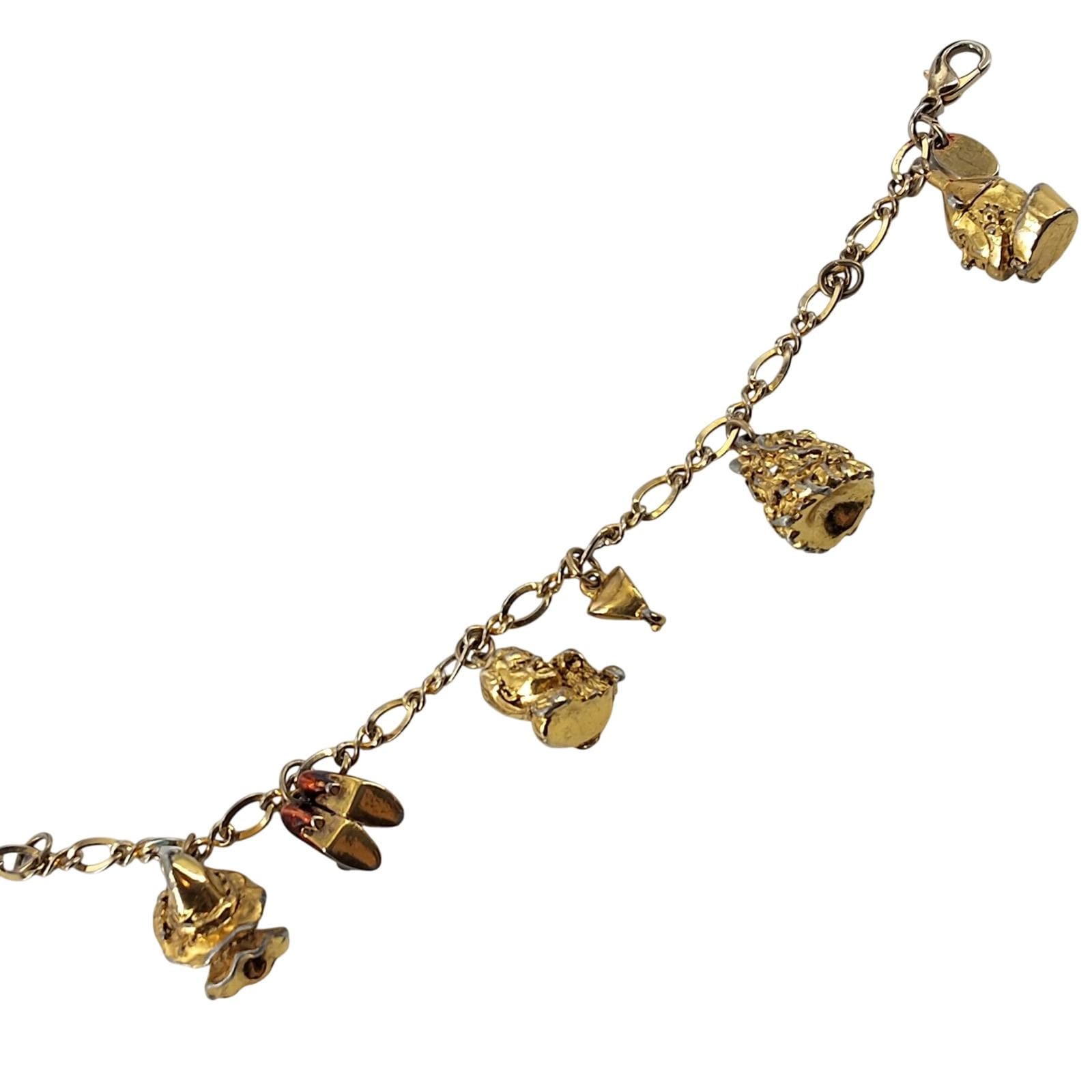 TMOTEC Wizard of Oz Charm Bracelet Gold Tone Character Figures Ruby Slippers - View 8