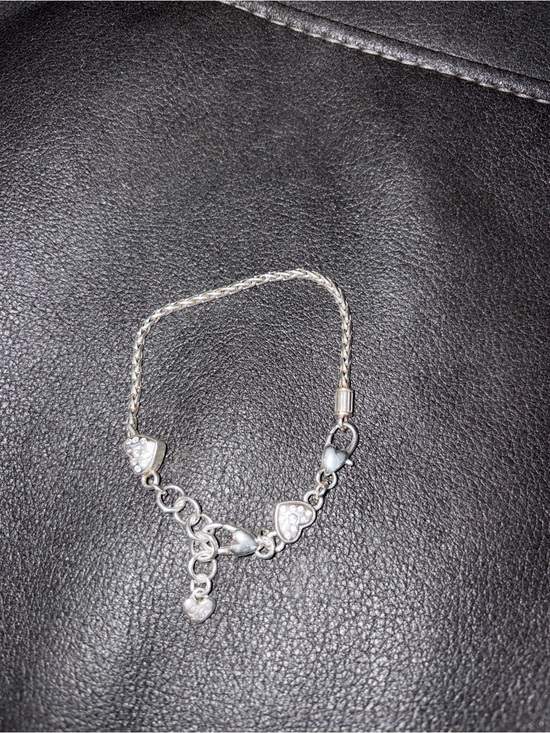 Brighton Black Braided Leather Heart Charm Bracelet Silver Tone Scrollwork - View 11