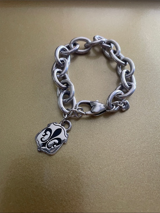 Brighton Black Braided Leather Heart Charm Bracelet Silver Tone Scrollwork - View 15