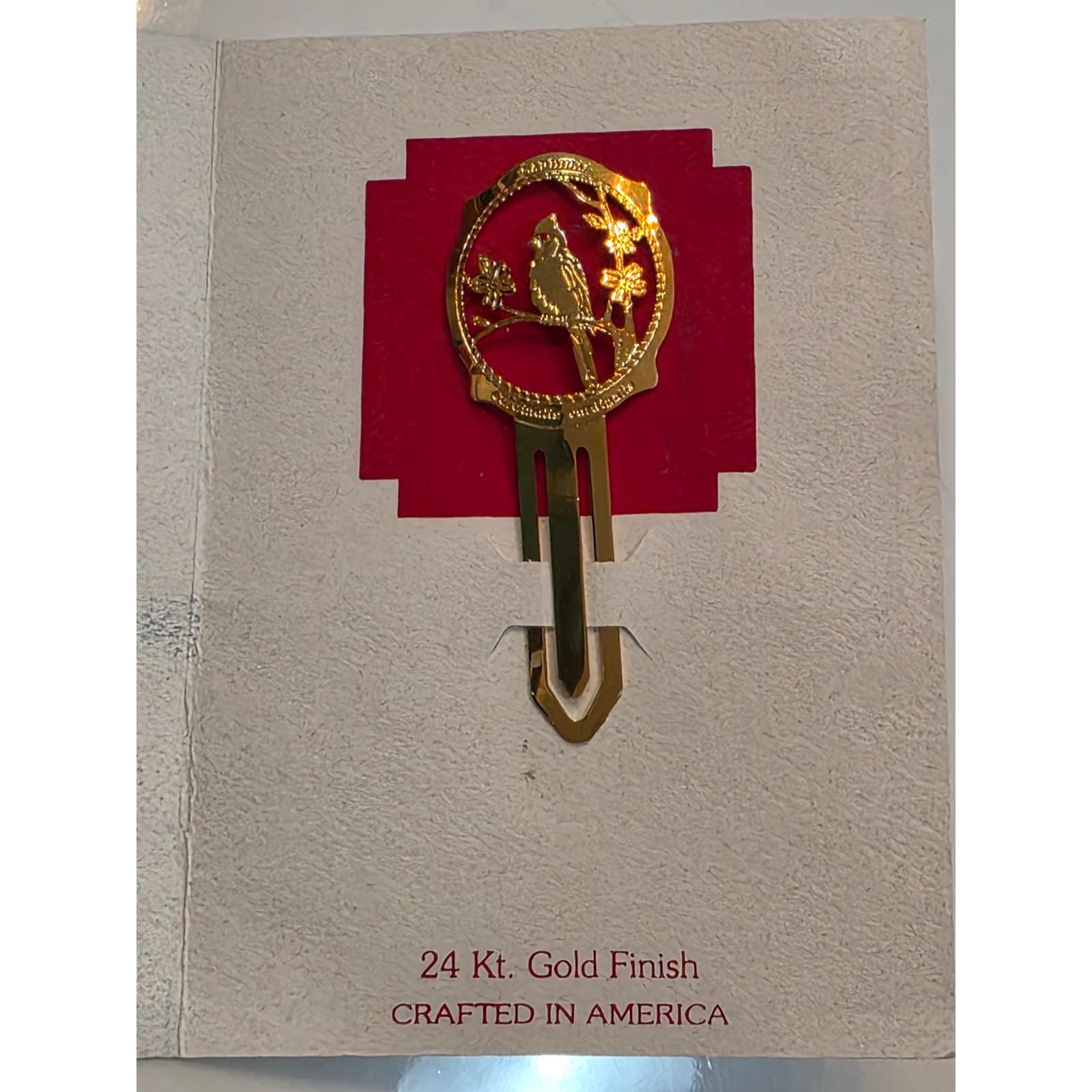Colonial Williamsburg Cardinal Bookmark 24 Kt Gold Finish GoldMarks 1994 USA - View 3
