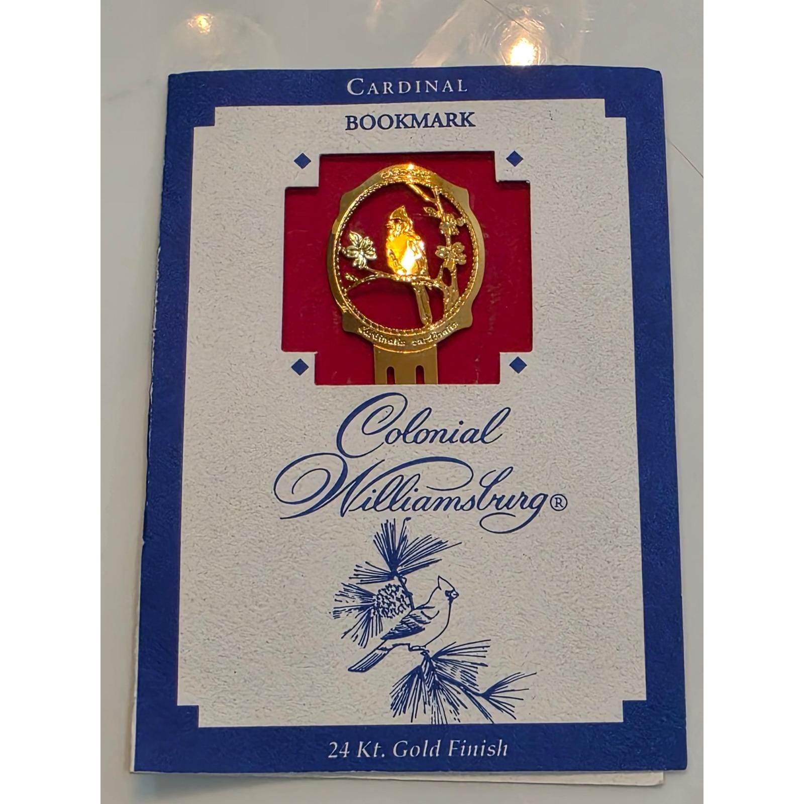 Colonial Williamsburg Cardinal Bookmark 24 Kt Gold Finish GoldMarks 1994 USA - View 4