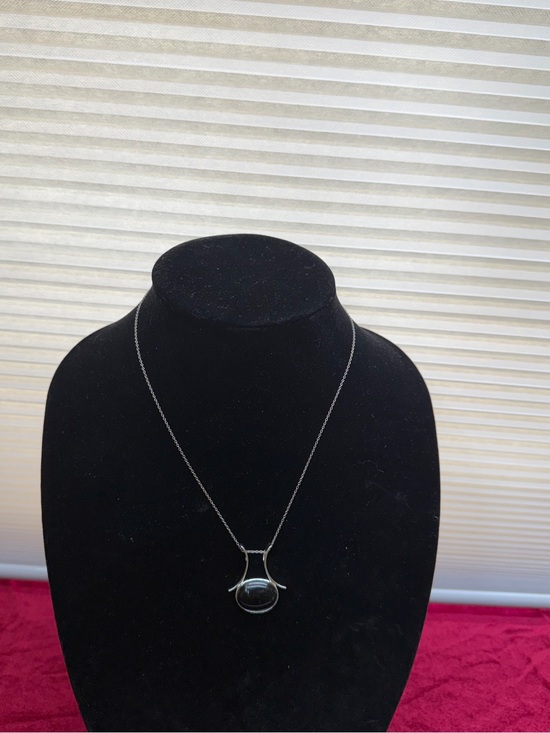 Vintage Sterling Silver 925 Cobalt Blue Glass Amethyst Teardrop Necklace 24" - View 27