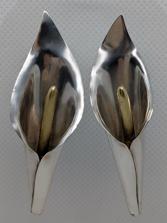 Vintage Taxco Mexico 925 Sterling Silver Teardrop Dangle Earrings Patina - View 17