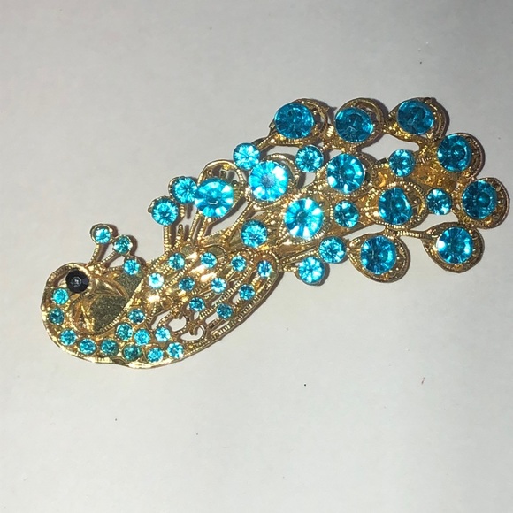 Gold Tone Rhinestone Maang Tikka Heart Sunburst Indian Bridal Headpiece 6.5in - View 20