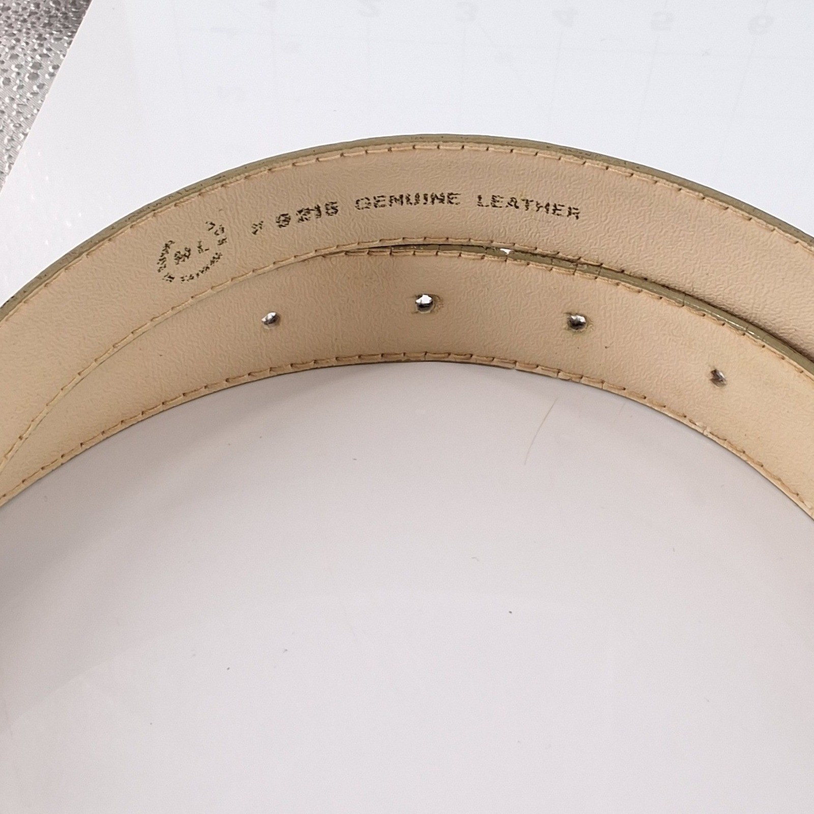 PRL Ralph Lauren Taupe Genuine Leather Wrapped Buckle Belt Size M 37.5"