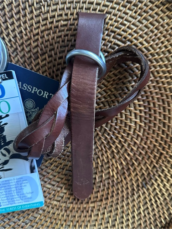 PRL Ralph Lauren Taupe Genuine Leather Wrapped Buckle Belt Size M 37.5" - View 11