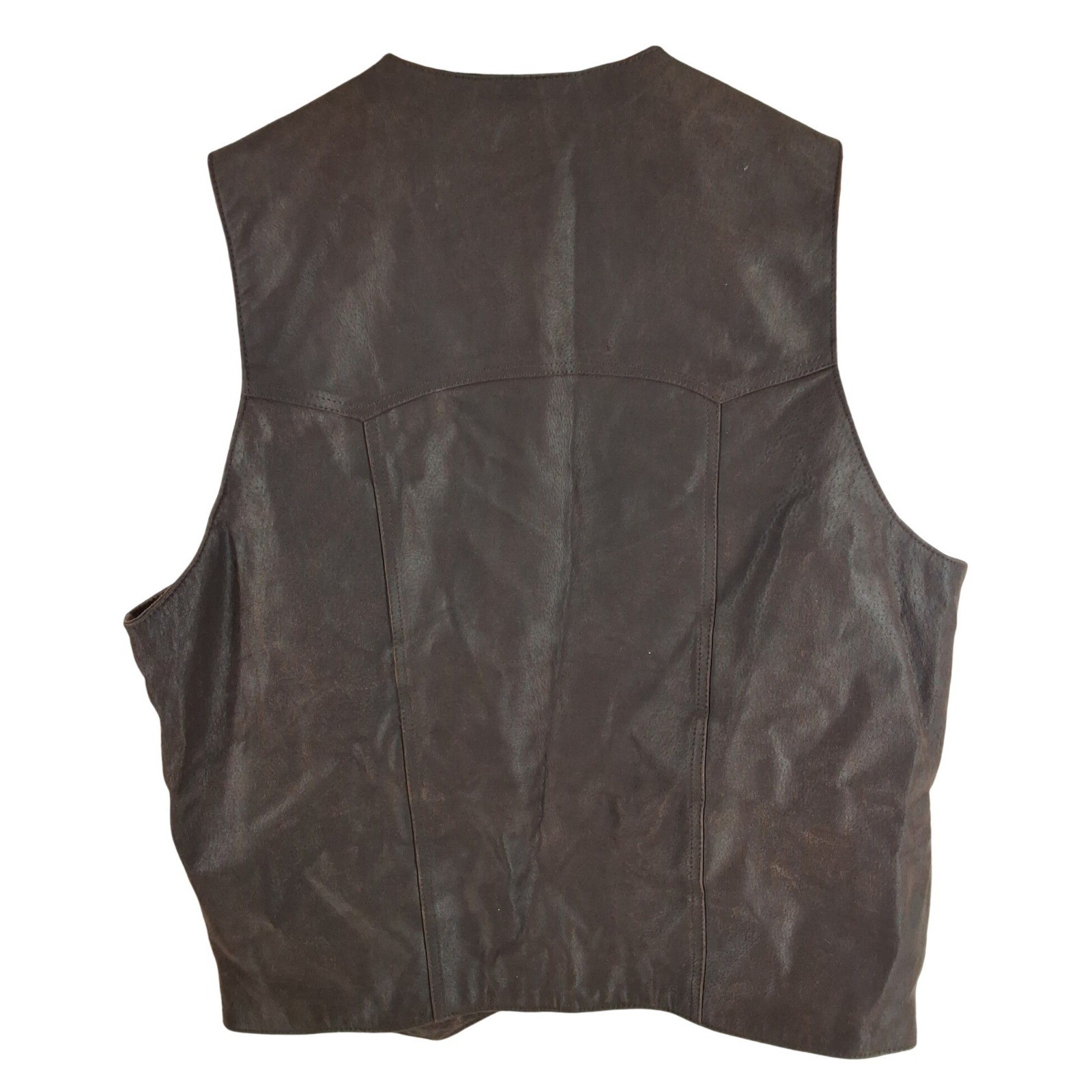 Cripple Creek Mens Brown Genuine Leather Western Cowboy Vest ML3061A Large