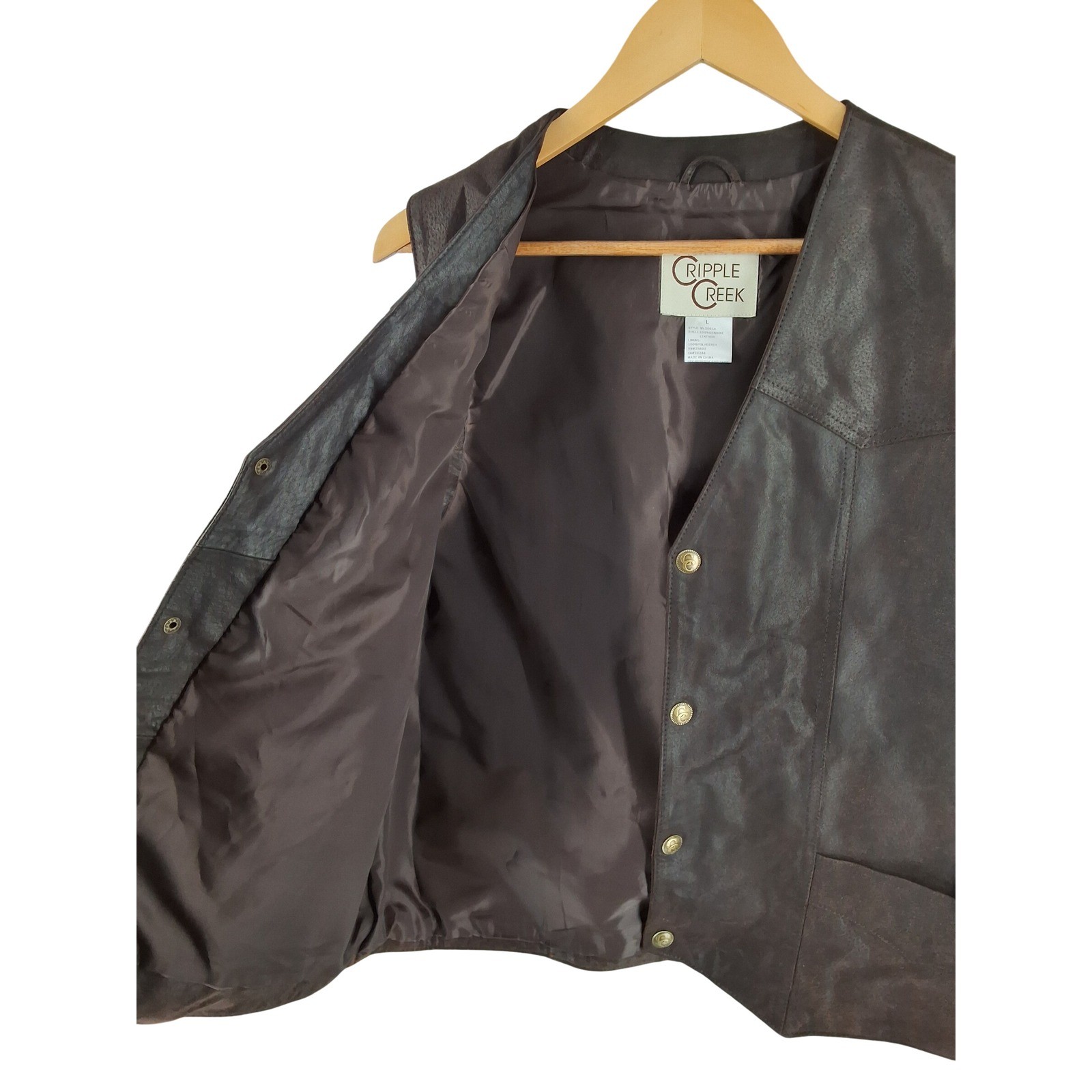 Cripple Creek Mens Brown Genuine Leather Western Cowboy Vest ML3061A Large - View 4
