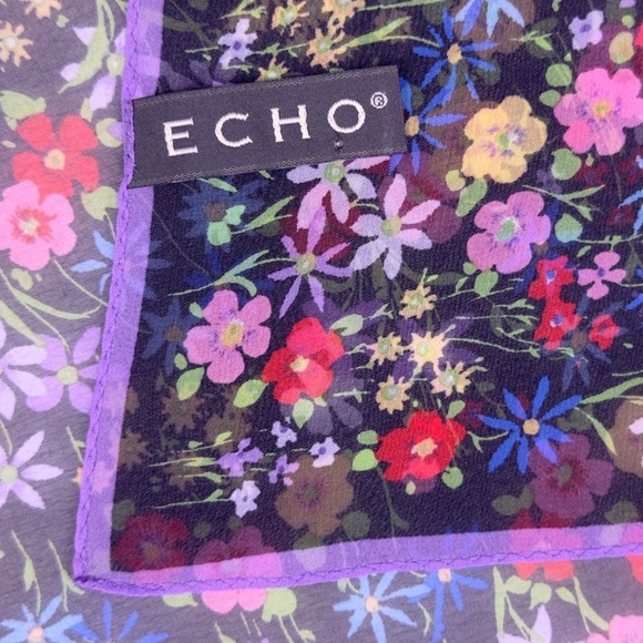 Echo 100% Silk Pink Black Polka Dot Oblong Sheer Scarf Rectangular - View 13