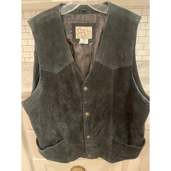 Cripple Creek Mens Brown Genuine Leather Western Cowboy Vest ML3061A Large - View 8