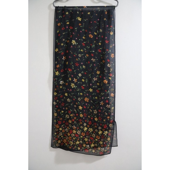 Echo 100% Silk Pink Black Polka Dot Oblong Sheer Scarf Rectangular - View 16