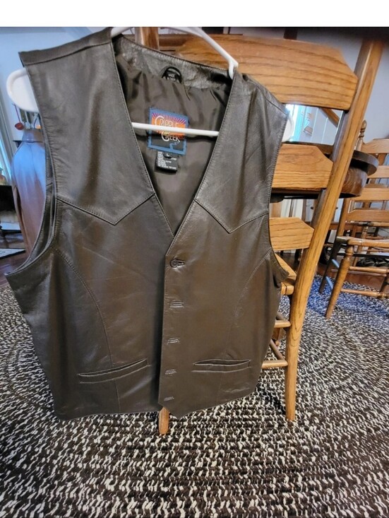 Cripple Creek Mens Brown Genuine Leather Western Cowboy Vest ML3061A Large - View 13