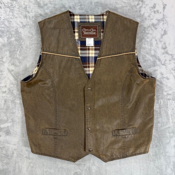 Cripple Creek Mens Brown Genuine Leather Western Cowboy Vest ML3061A Large - View 21