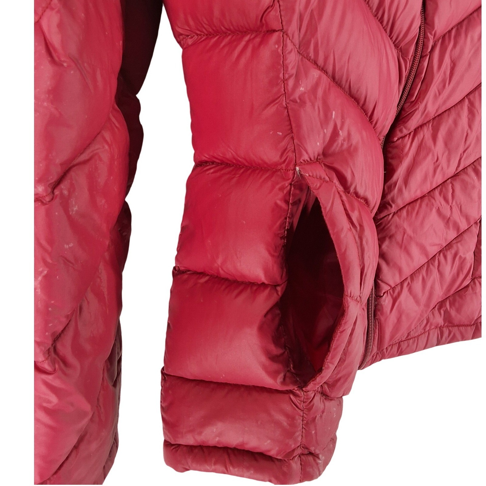 Calvin Klein Womens Red Chevron Packable Duck Down Puffer Jacket with Bag - View 7