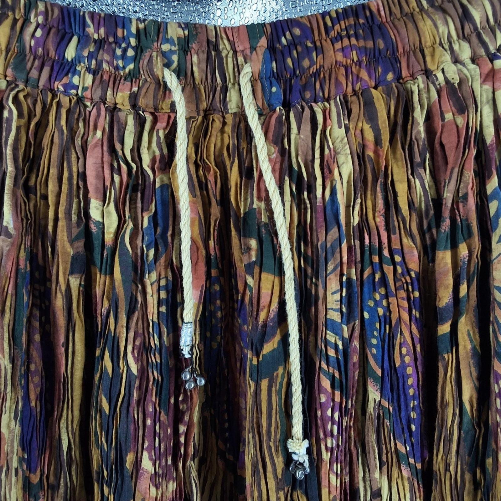 24 Karat Cotton Broomstick Maxi Skirt Batik Floral Paisley Boho Free Size - View 4