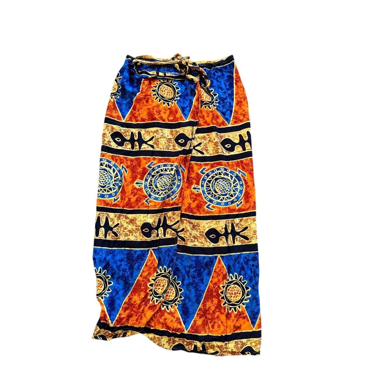 24 Karat Cotton Broomstick Maxi Skirt Batik Floral Paisley Boho Free Size - View 6