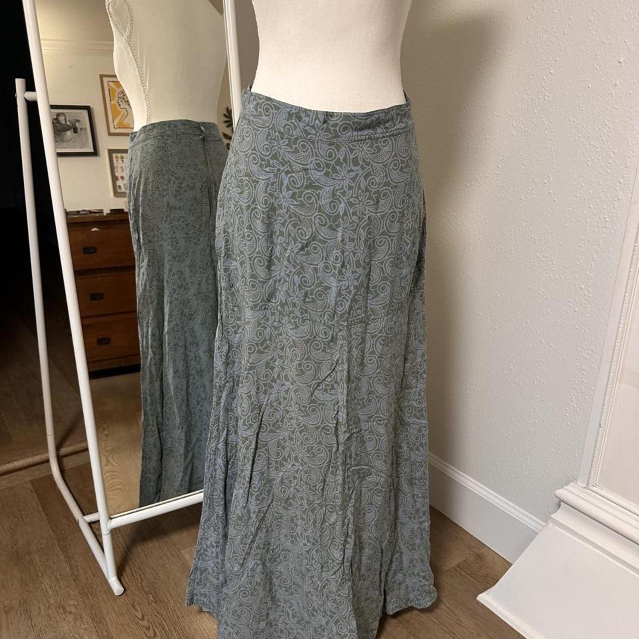 24 Karat Cotton Broomstick Maxi Skirt Batik Floral Paisley Boho Free Size - View 7