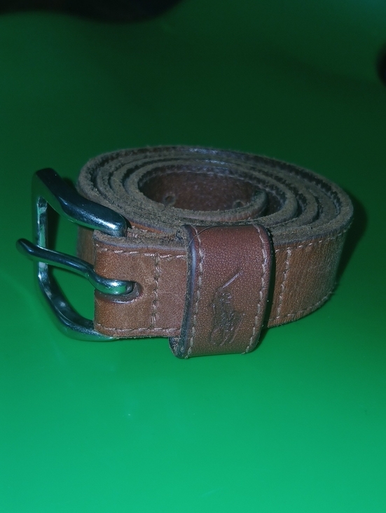PRL Ralph Lauren Taupe Genuine Leather Wrapped Buckle Belt Size M 37.5" - View 15