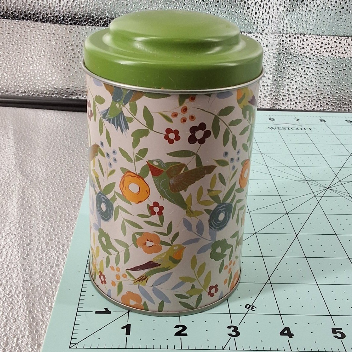 World Market Set of 2 Metal Tea Tins Hummingbird Garden Peacock - View 5