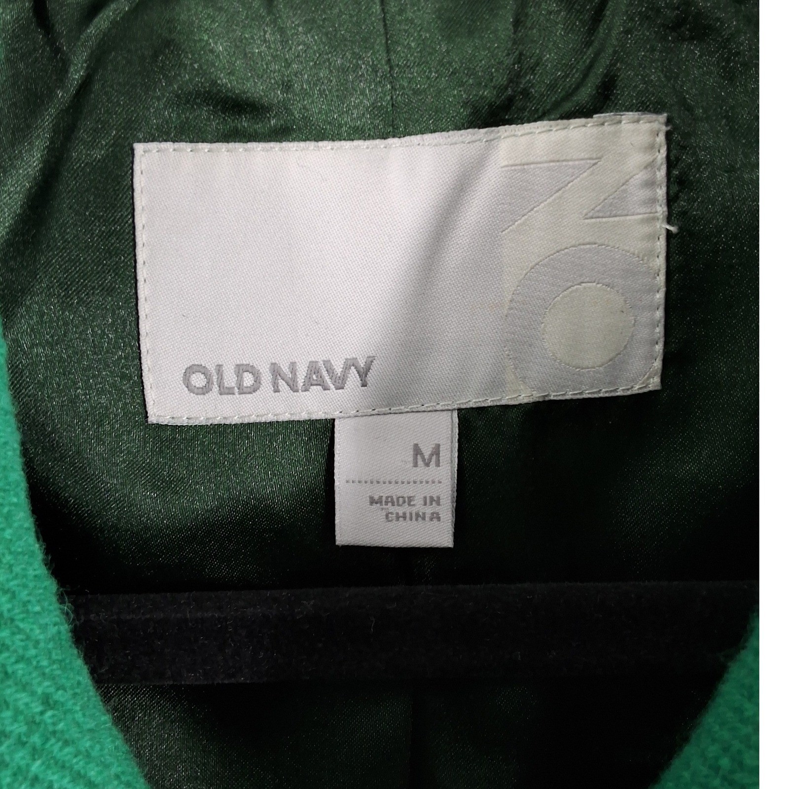 Old Navy Green Wool Blend Double Breasted Pleated Pea Coat Medium M - View 5