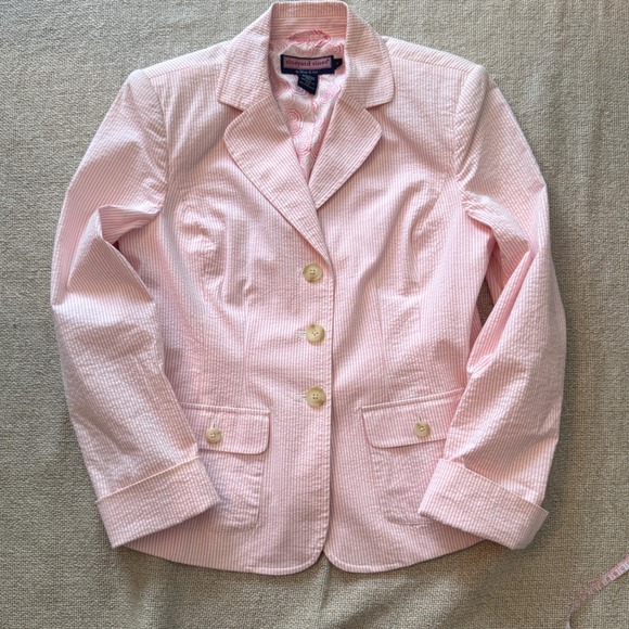 Vineyard Vines Womens Burnt Orange Corduroy Blazer Jacket Whale Lining Size 12 - View 16